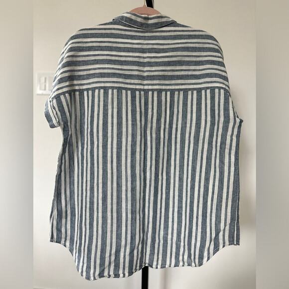Beach lunch and lounge linen/cotton stripe top, size Large worn once - Picture 7 of 8
